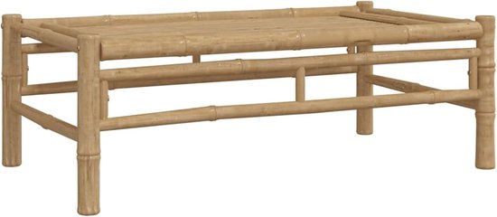 Tuinsalontafel, tuintafel, bijzettafel, balkontafel, theetafel, terrastafel, tuinmeubelen, bamboe, 100 x 55 x 33 cm (l x b x h)
