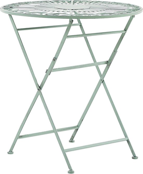 Tuinset ronde tafel decoratief metaal groen Trento