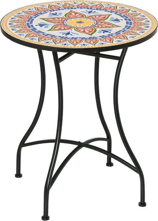 tuintafel mozaïek tafel ronde bistrotafel bijzettafel met mozaïek