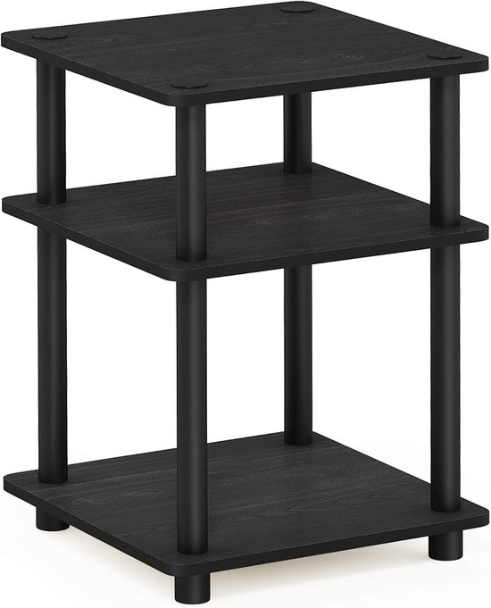 Turn-N-Tube multifunctionele plank, bijzettafel, bijzettafel, zwarthout, zwart/zwart