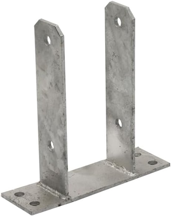 U-basis voor houten palen 7 cm | verzinkt U-grondanker | U-vormige houten paalhouder, 16 x 20 x 7,1 cm (1)