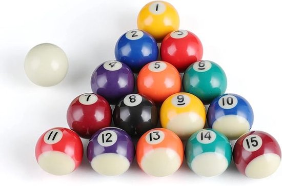 Unyqoos® Complete set van 16 mini snookerballen voor kinderen en familieplezier van Merkloos