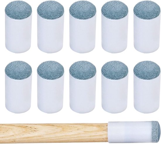Upgrade cilinders met 10 reserve staartkoppen voor biljartkeu accessoires, geschikt voor snooker en poolspellen, 13 mm maatvoering.