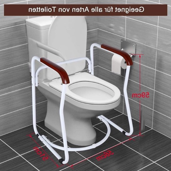 Veilig Toiletframe met Antislip, Ondersteuning voor Ouderen en Personen met Beperkingen, Ideaal voor Thuisgebruik