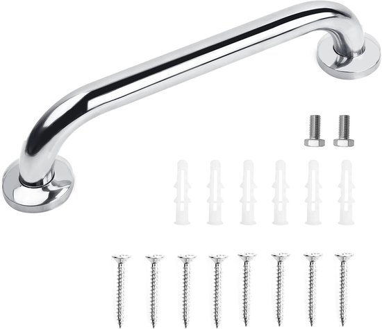 Veilige Douche Handgreep van RVS 30 cm - Antislip Badsteun voor Senioren en Personen met Beperkingen - Doucheveiligheid en Comfort in de Badkamer