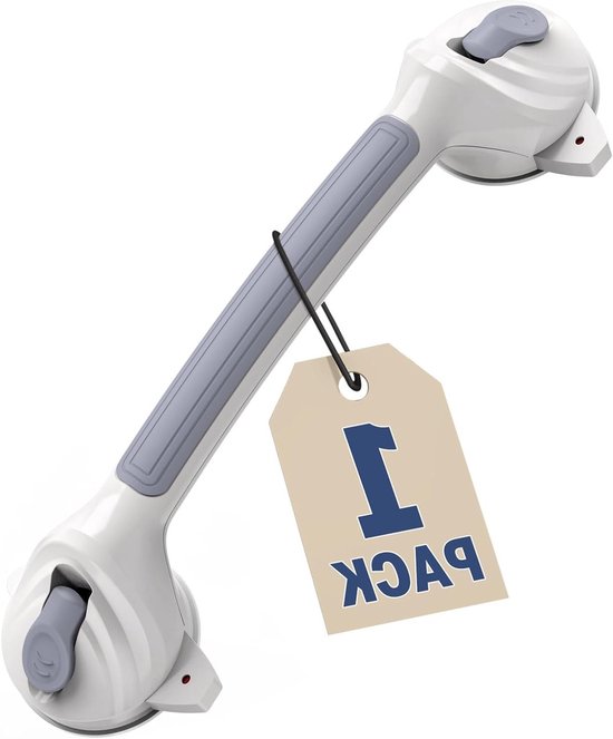 Veilige Douchehandgreep voor Bad en Douche, 16.8 Inch Antislip Steunbalk met Sterke Zuignappen voor Ouderen, Verwijderbare Veiligheidsrail, Waterdicht en Zonder Boren
