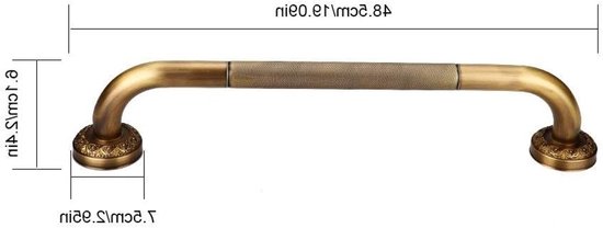Veilige Wandbeugel voor Douche, Messing Gegraveerde Douche Tray, Badkameraccessoires voor Extra Steun en Stabiliteit