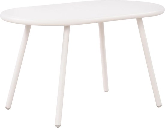 Velva Salontafel - Ovaal - Loungetafel - voor buiten en binnen - Weerbestendige en UV-bestendige tuintafel - Bijzettafel voor buiten -, Kleur:wit