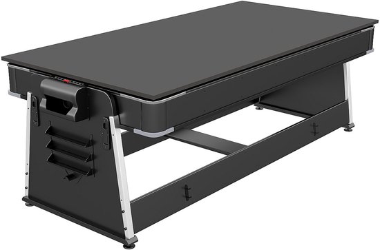 Vente-unique Draaibare 4-in-1 multifunctionele speeltafel - B203 x D111,5 x H81,3 cm - Mat zwart - SEBASTIAN