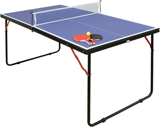 Vente-unique Mini-pingpongtafel met batjes, ballen en net - L137 x D76 x H67 cm - DENIS L 137 cm x H 67 cm x D 76 cm van Vente-unique