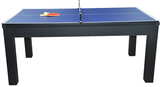 Vente-unique Moduleerbare tafel - Biljart en tafeltennis - L182 x B102 x H80 cm - Zwart - SOUSA