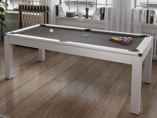 Vente-unique Moduleerbare tafel - Wit - Biljart en tafeltennis - L182 x B102 x H80 cm - HENK L 182.8 cm x H 80.2 cm x D 102.6 cm van Merkloos