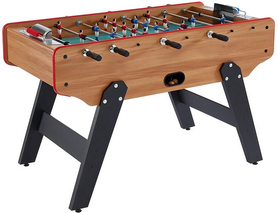 Vente-unique Tafelvoetbaltafel in MDF met eikenhouten look - B153 x D77,6 x H96 cm - Licht naturelkleur - PAULO