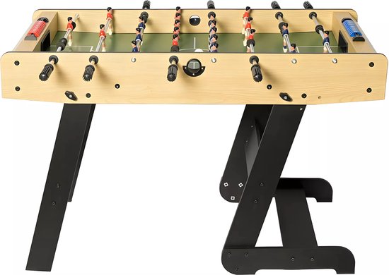 Vente-unique Voetbaltafel van naturel houtkleurig mdf - Opklapbaar - L121 x B61 x H79 cm - HORTON L 121 cm x H 79 cm x D 61 cm van Merkloos