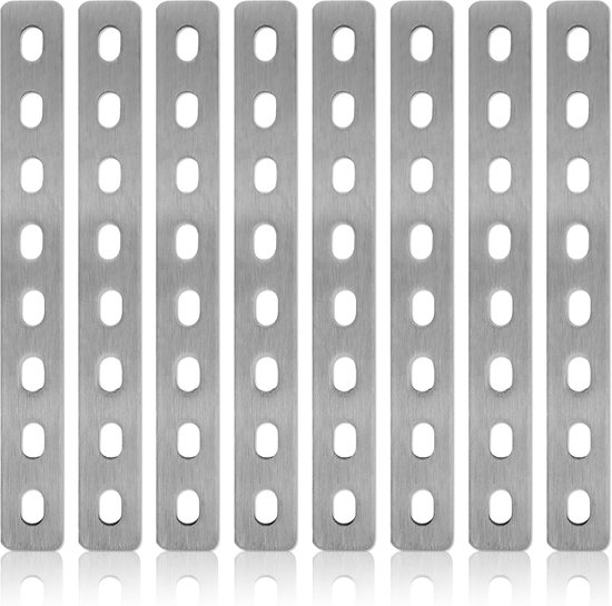 verbinders, roestvrij staal, 4 stuks, 408 x 24 x 3 mm, houten