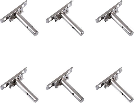 Verborgen Zwevende Planksteunen van Metaal - Stevige Wandmontage voor Zware Planken - Set van 6 Stuks, Ø12x79mm