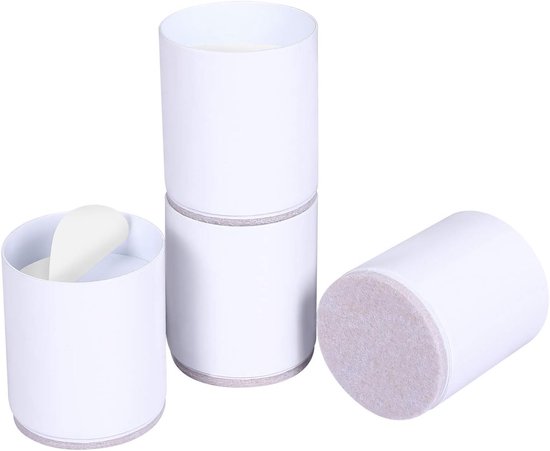 Verhoog je Meubels met Stevige Bedverhogers, 6 cm Hoogte, Vloerbescherming en Sterke Ondersteuning, Set van 4 (Wit, Rond)