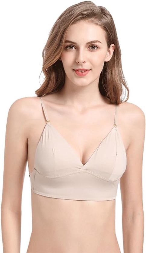 Verleidelijke Draagbare Ondersteuning: Rugloze V-Hals Bh met Verstelbare Bandjes voor Dames, Perfect voor Lage Rug Outfits