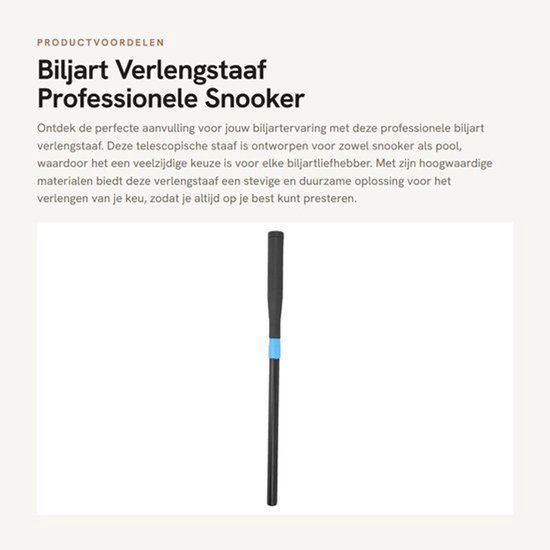 Verlengstaaf Professionele Duurzame Aluminium - Telescopische Biljart/Pool Stick - Verstelbare Accessoires - Ergonomisch Ontwerp - Lichtgewicht en Stevig - Biljartaccessoire