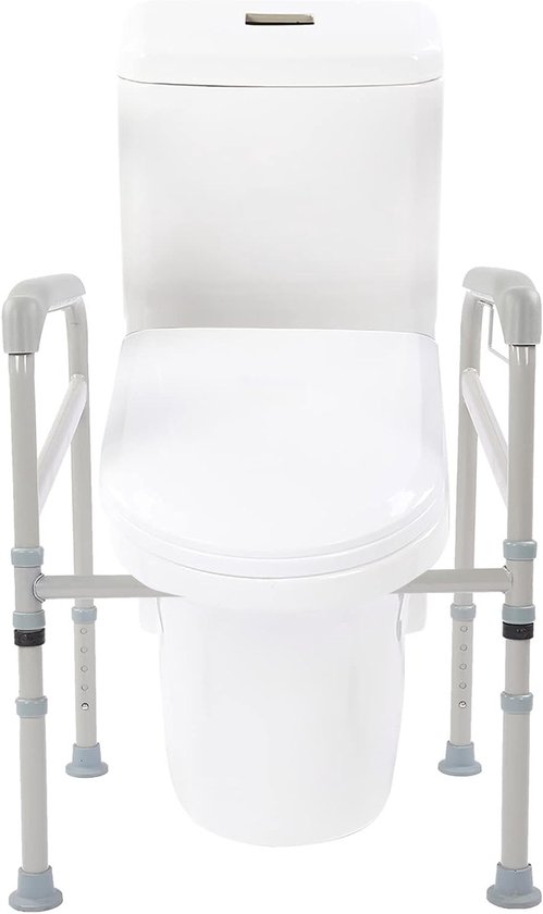 Verstelbaar toiletframe voor mensen met een beperking, veilig en stabiel met antislip armsteunen, hoogte- en breedte-instelling, ideaal voor toilettoegang en ondersteuning