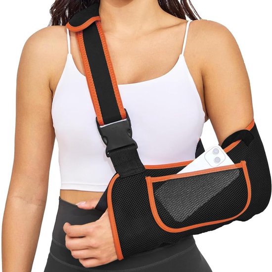 Verstelbare Arm Sjaal voor Polsblessure - Ademend Schoudersteun voor Rotator Cuff en Hand (M)