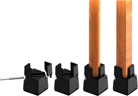 Verstelbare Bedverhogers van 5 cm voor Meubels, Geschikt voor Bedpoten van 0-3,8 cm, Robuuste Ondersteuning voor Sofa, Bureau en Kast