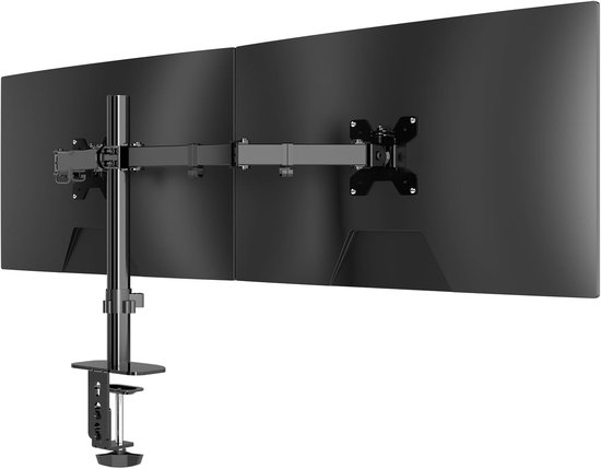 Verstelbare Dubbele Monitorsteun voor 13-27 Inch LED LCD Schermen, 360° Rotatie, VESA 75/100mm tot 10kg, Ideaal voor Thuiswerk en Kantoorgebruik