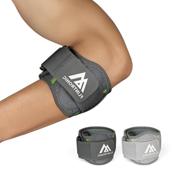 Verstelbare elleboogbandage met schokabsorberende spacer voor tenniselleboog en artritis, donkergrijs van Merkloos