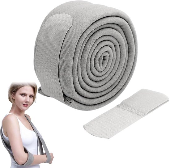 Verstelbare en Lichtgewicht Schouderlus voor Comfortabele Ondersteuning van Gewonde Armen, Handen en Ellebogen - Ademend Design in Grijs