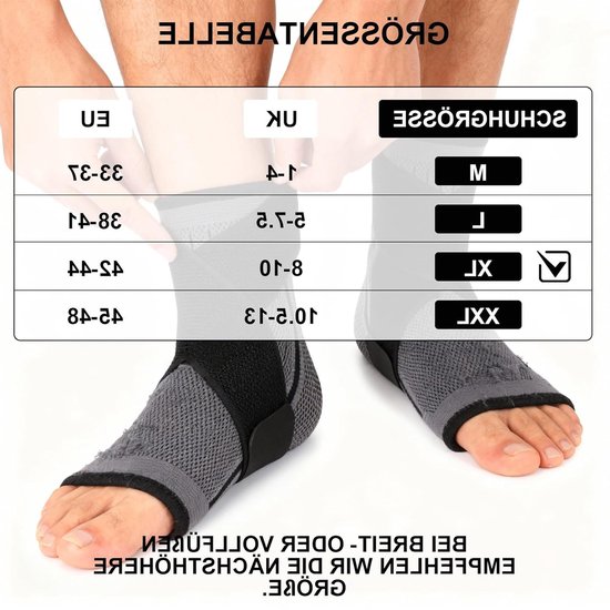 Verstelbare enkelbrace XL - 2 stuks - Ademend en comfortabele enkelsteun voor sport, fitness en dagelijks gebruik