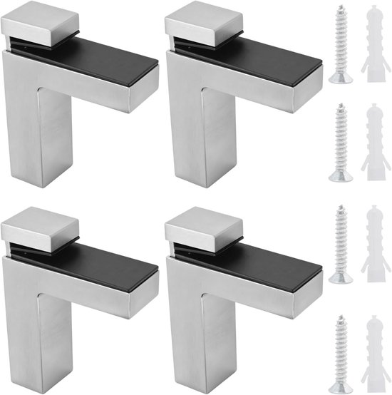 Verstelbare F-vormige Glasklem, 2 Stuks, Wandmontage voor Glas en Houten Planken, Geschikt voor Plankdikte van 5-28mm, Duurzaam en Stijlvol Ontwerp