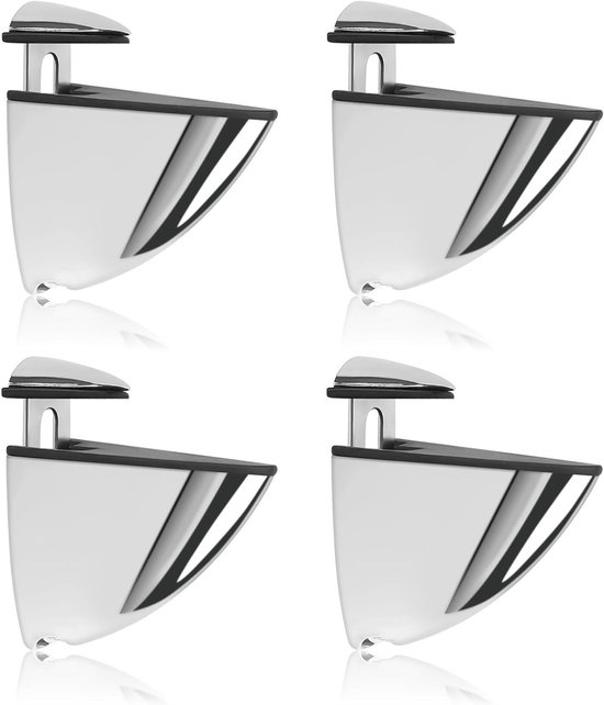 Verstelbare Glazen Planksteunen, 4 Stuks, Geschikt voor 3-16 mm Dikke Planken, Inclusief Schroeven en Montageaccessoires