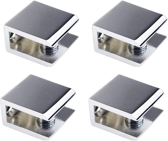 Verstelbare glazen planksteunen voor 8-10mm dik glas, stevige glasbeugels van zinklegering, 4-delige set voor optimale ondersteuning en stabiliteit
