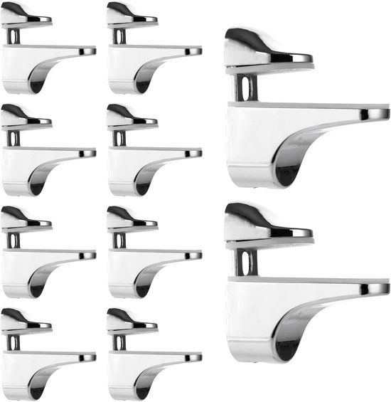 Verstelbare Glazen Platenhouder van RVS voor 3-21 mm Dikke Glaspanelen - Geschikt voor Glas, Acryl, Planken en Houten Vloeren, Verpakt per 10 Stuks