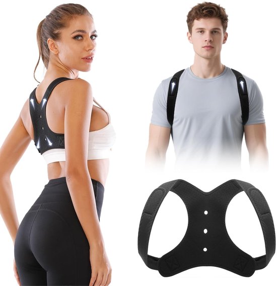 Verstelbare Houdingscorrector voor Mannen en Vrouwen - Ademend Ondersteuningsriem voor een Rechte Rug, Draagbaar en Comfortabel voor Onder Kleding (Medium)