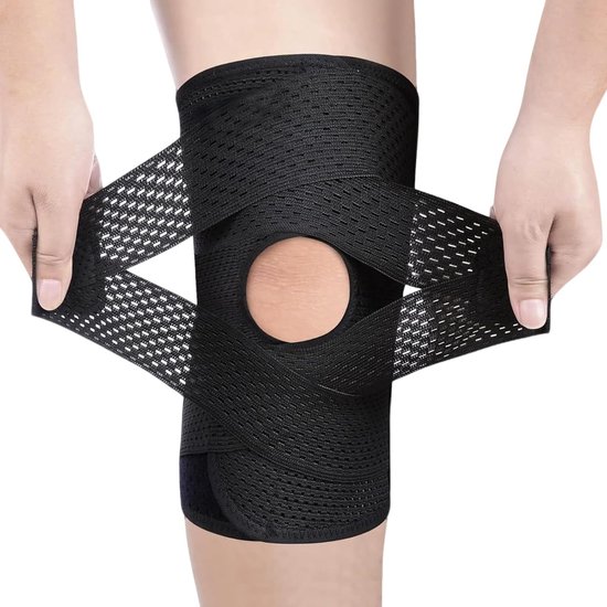 Verstelbare Kniebandage met Zijsteun en Gelpad voor Pijnverlichting, Stabiliteit en Ondersteuning tijdens Sport, Wandelen en Fitness, Unisex