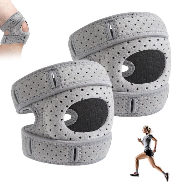 Verstelbare Kniebandage Set van 2, Patella Knieband, Ondersteuning voor Sporters, Stabilisatie en Comfort voor Mannen en Vrouwen