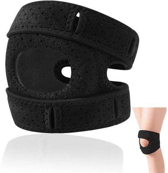 Verstelbare kniebescherming voor meniscus en patella, antislip ondersteuning voor sport, fitness en hardlopen, set van 2