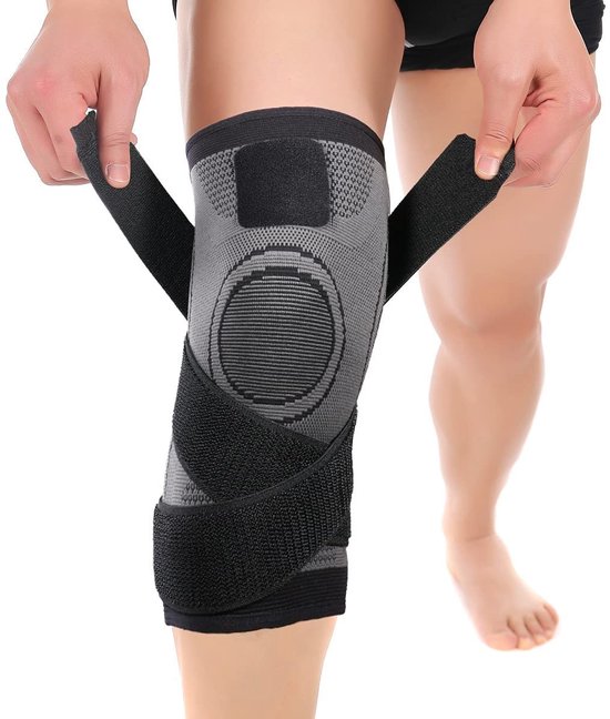 Verstelbare Kniebrace, Antislip Knieondersteuning voor Sport, Professionele Steun bij Artrose, Duurzaam Nylon voor Mannen en Vrouwen