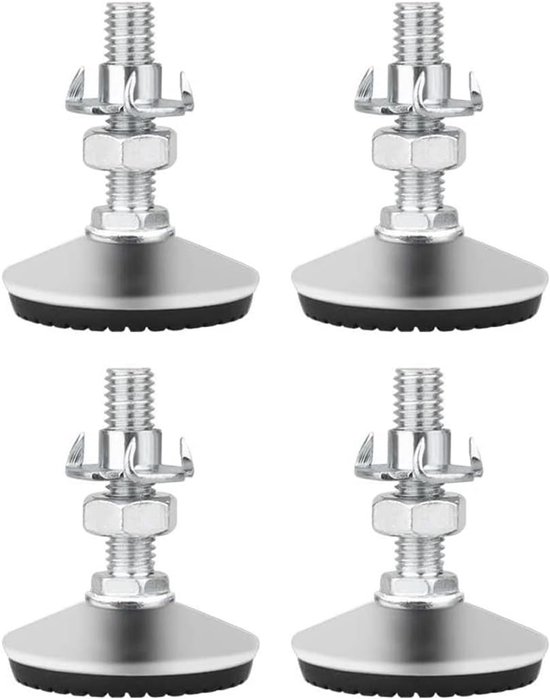 Verstelbare meubelpoot met metalen constructie, 4 stuks M8x30mm, zware kwaliteit, antisliprubber en T-nuts voor stabiliteit