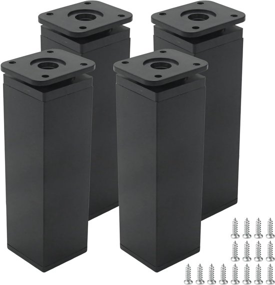 Verstelbare meubelpoten 100 mm - 4 stuks stabiele meubelsteun voor kasten, banken en bedden, ideaal voor meubels met hoogteaanpassing