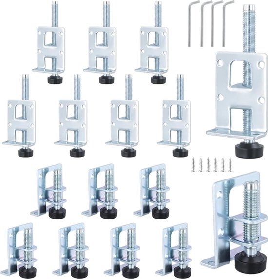 Verstelbare meubelpoten - set van 16 stuks, 50mm en 100mm hoogte, inclusief schroeven