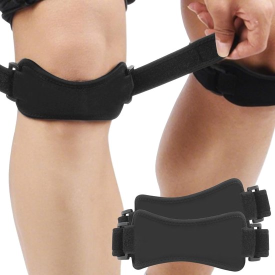 Verstelbare Patella Tendon Kniebanden, 2 Stuks, Ideaal voor Hardlopen, Voetbal en Basketbal