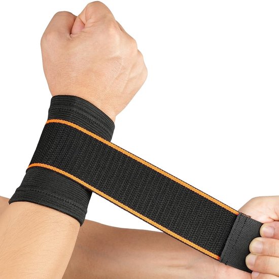 Verstelbare polsbandage van elastisch materiaal, ademende polssteun voor peesontsteking, tennis en gymtraining (Zwart A)