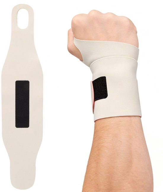 Verstelbare Polsbandage voor Sport - Ademend Polssteun voor Fitness, Training en Dagelijks Gebruik (Beige)