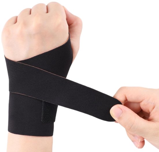 Verstelbare polsbandage voor sport en fitness, ademend ontwerp, uniseks maat, zwarte en oranje kleur, optimale polssteun en bescherming