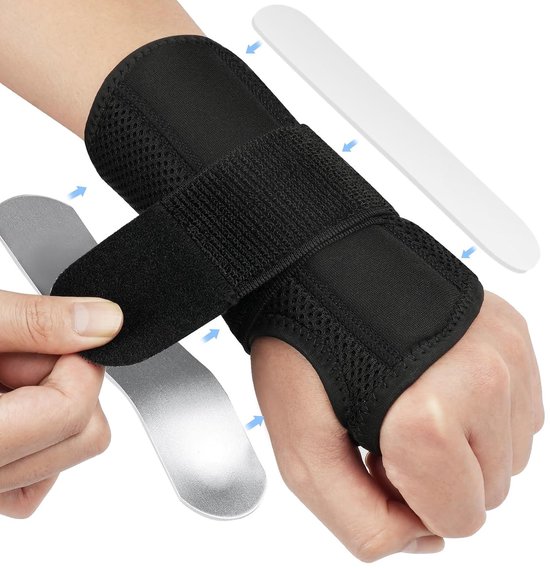 Verstelbare Polsbrace met Afneembare Metalen Splint voor Carpaal Tunnel Syndroom, Artritis en Tendonitis, Ondersteuning voor Sport en Herstel