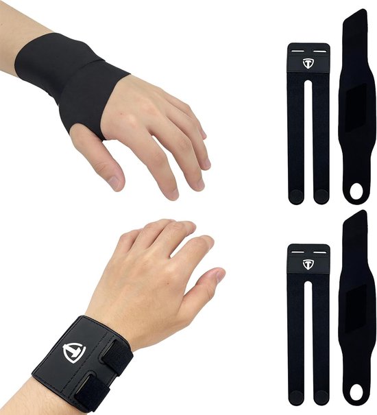 Verstelbare polssteunbeugels, 2 paar compressie polswraps voor sport en dagelijks gebruik, pijnverlichting bij carpale tunnel en tendinitis, ideaal voor mannen en vrouwen