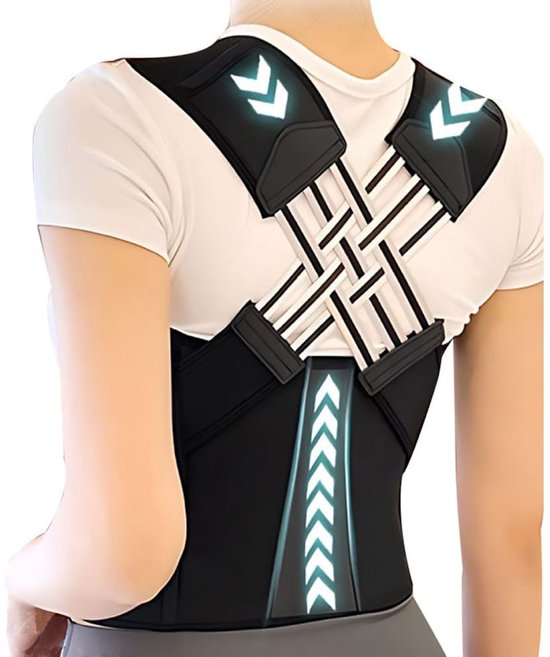 Verstelbare Posture Corrector met Reflecterende Eigenschappen voor Optimale Rugsteun en Rechthouden van de Wervelkolom - Maat L