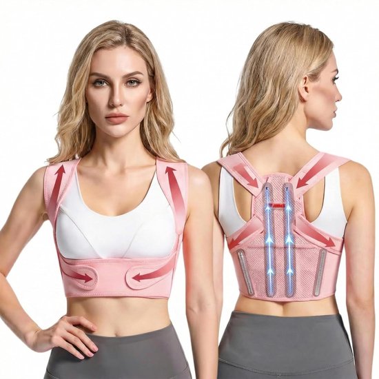 Verstelbare Rugsteun voor Vrouwen, Pijnverlichting voor Nek- en Schouderpijn, Comfortabele Houdingscorrector voor een Betere Ruggezondheid